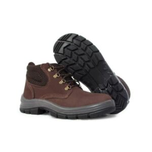 Botina Bidensidade Couro Nobuck com Cadarço e Bico de PVC