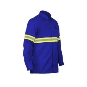 Jaleco de Brim Manga Longa com Faixa Refletiva